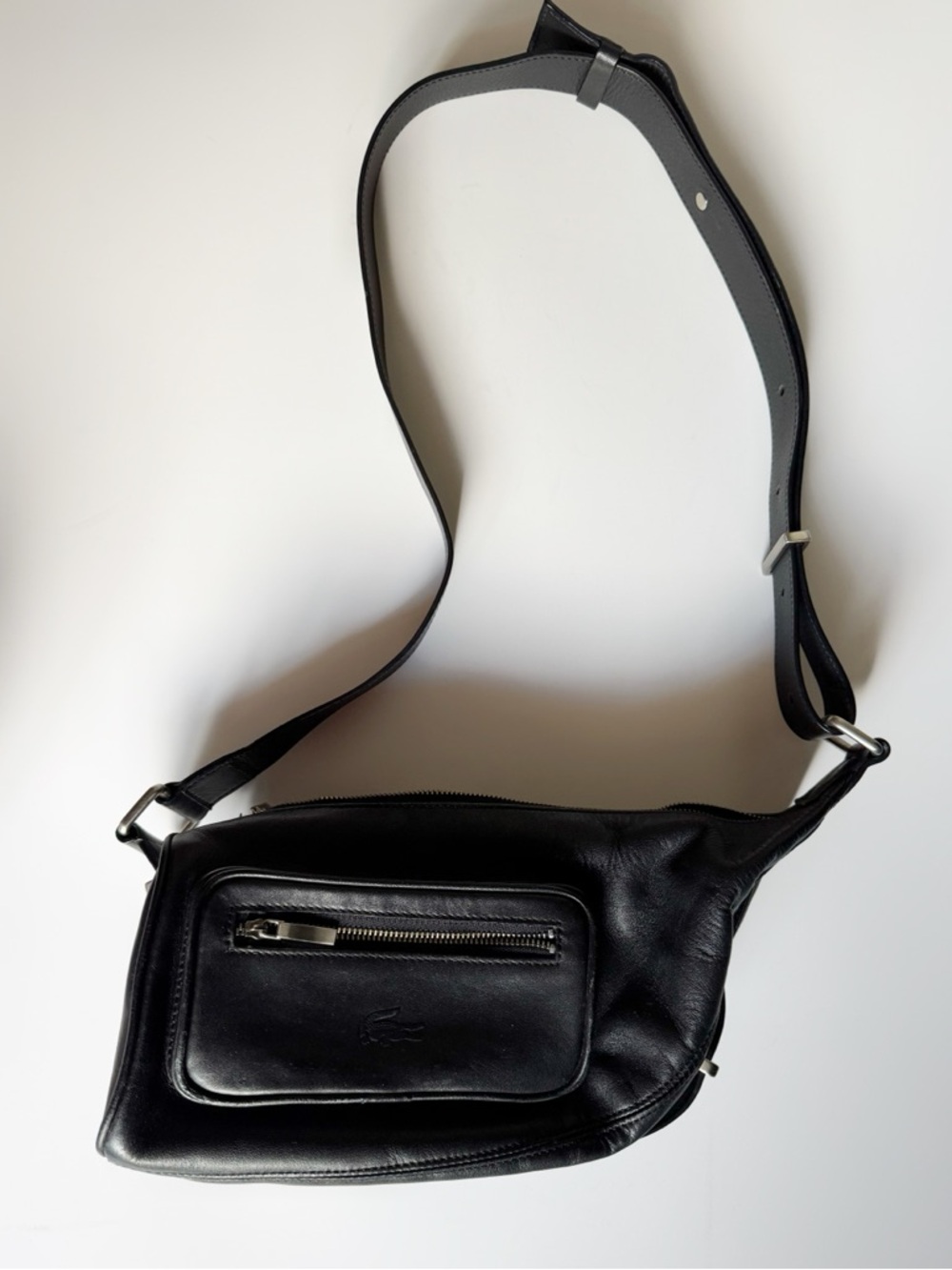 Lacoste Black Leather Crossbody Bag